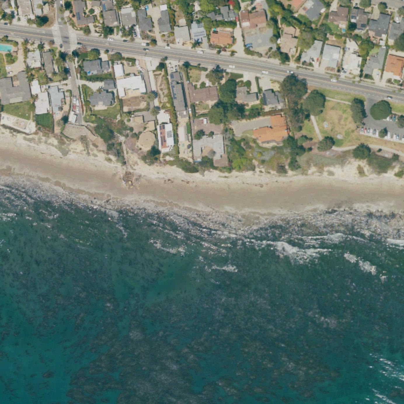 Aerial map of 1000 Steps Beach
