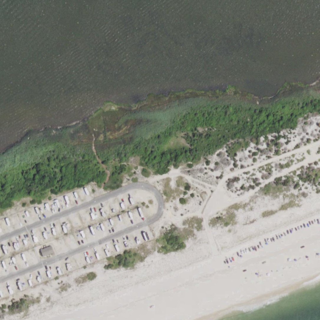 Aerial map of 4x4 Outer Beach at Smith Point County Park