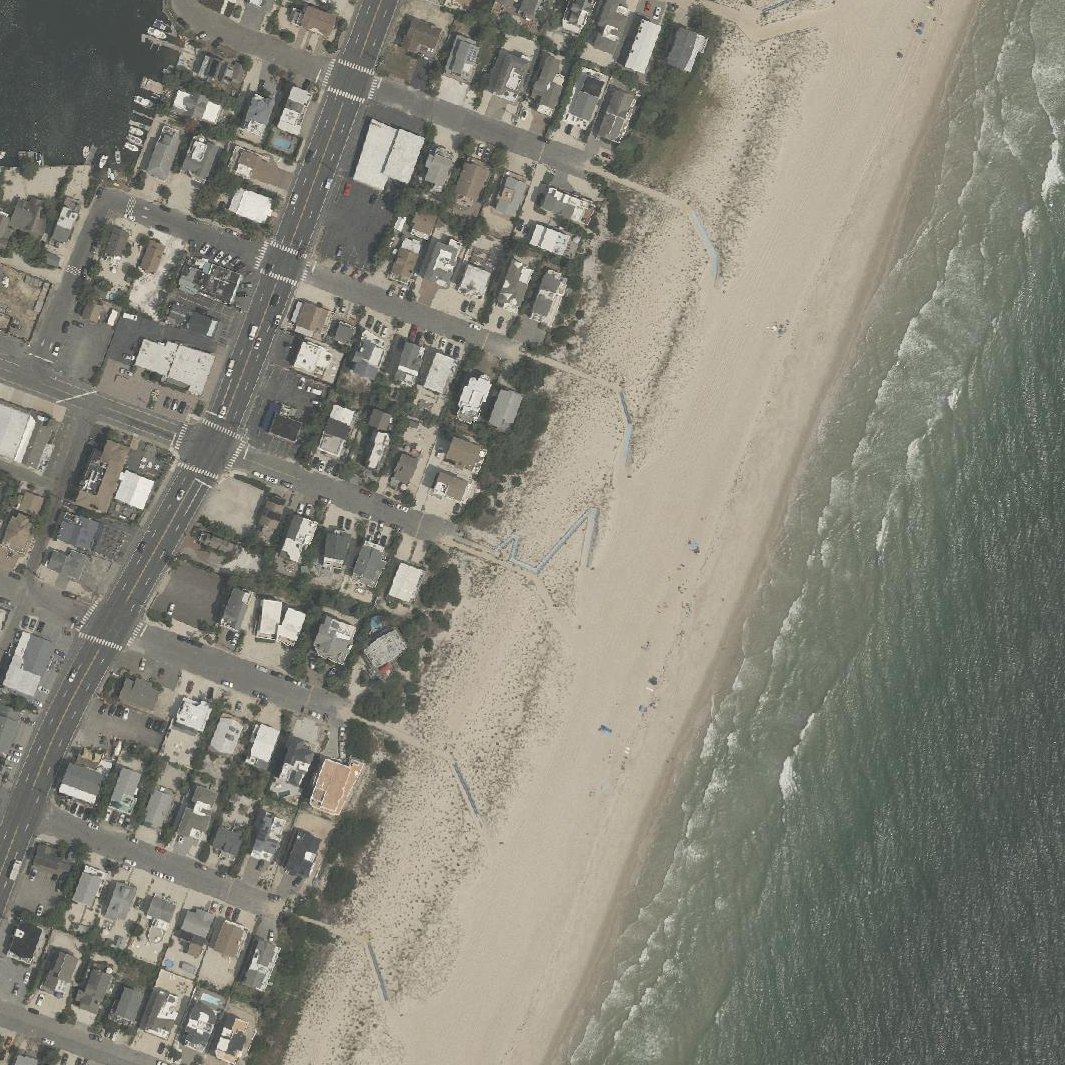 Aerial map of 80th Street Beach