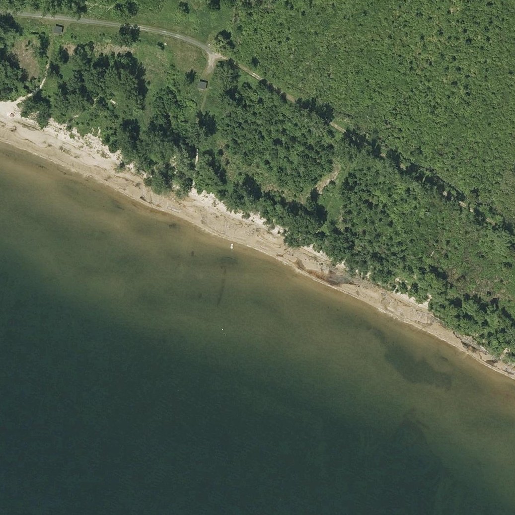 Aerial map of Alburg Dunes