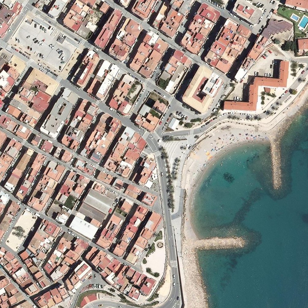 Aerial map of Alghero beach