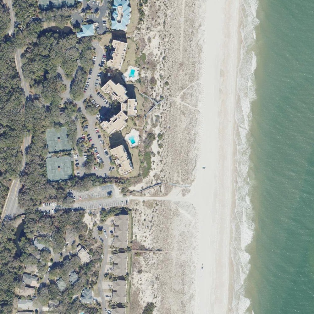 Aerial map of Amelia Island beach