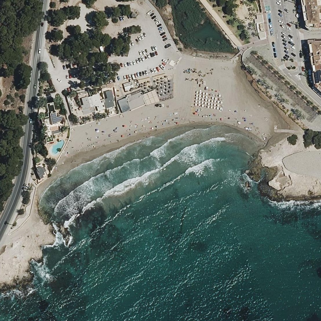 Aerial map of Ampolla Beach
