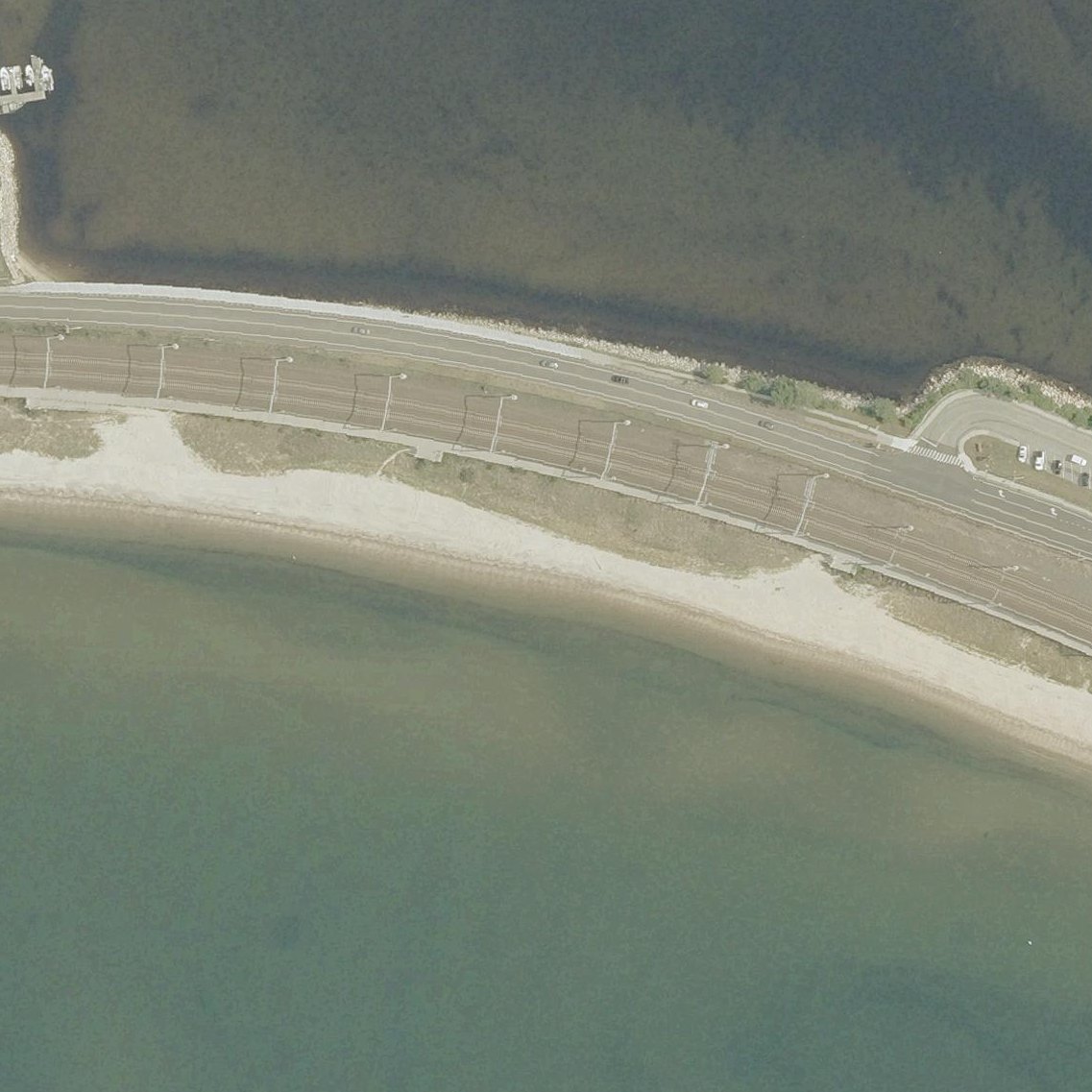 Aerial map of Amtrak Beach