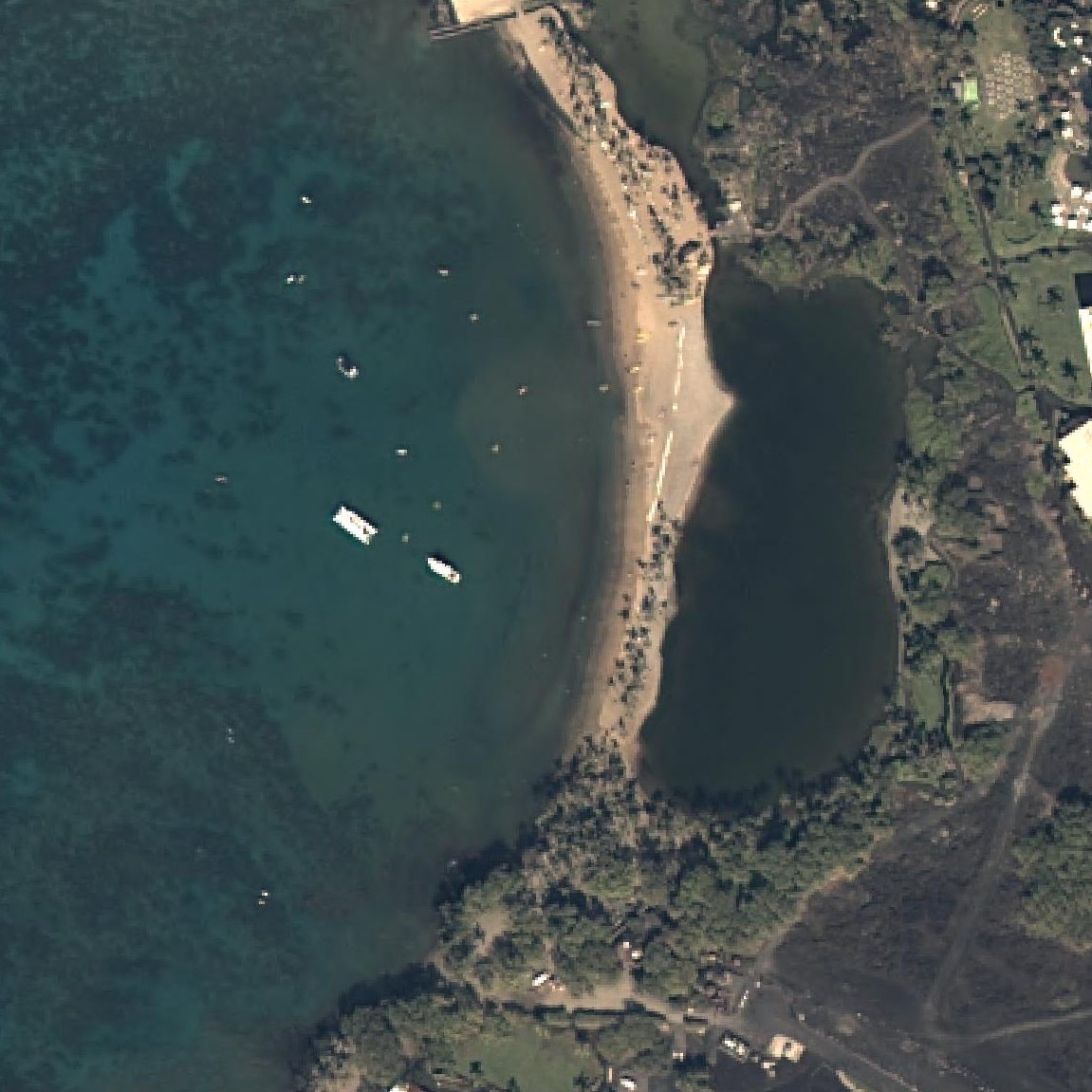 Aerial map of ʻAnaehoʻomalu Beach