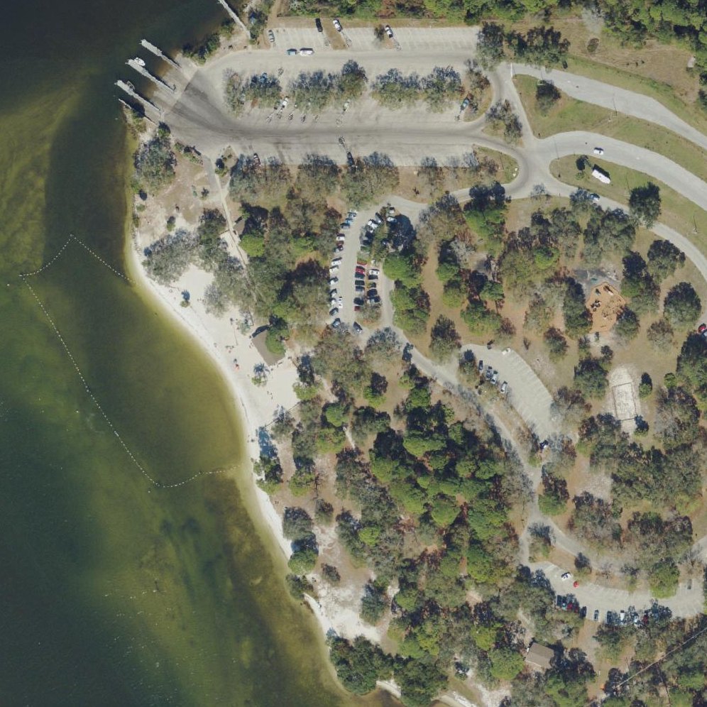 Aerial map of Anclote River Swim Beach