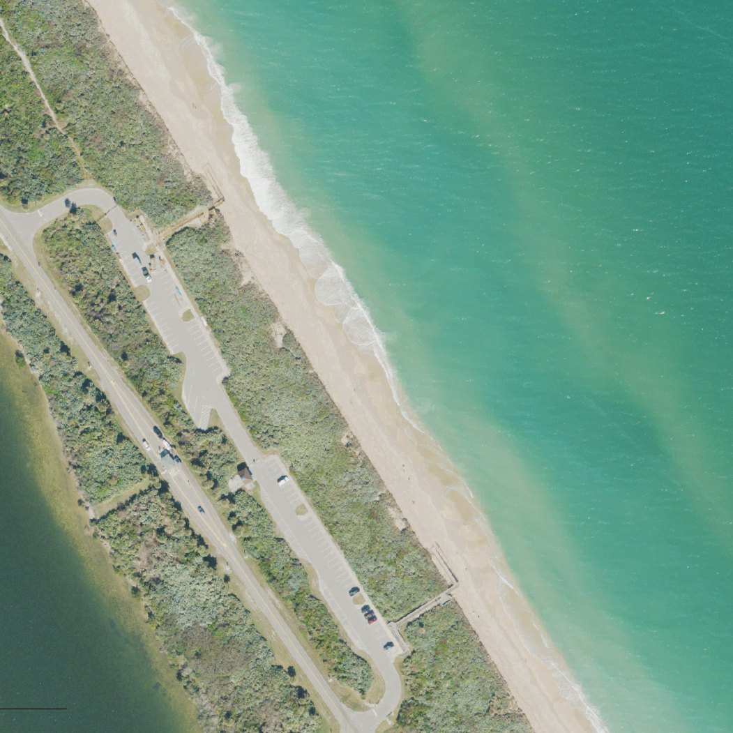 Aerial map of Apollo Beach Ranger Fee Booth And Entrance For Canaveral National Seashore Florida