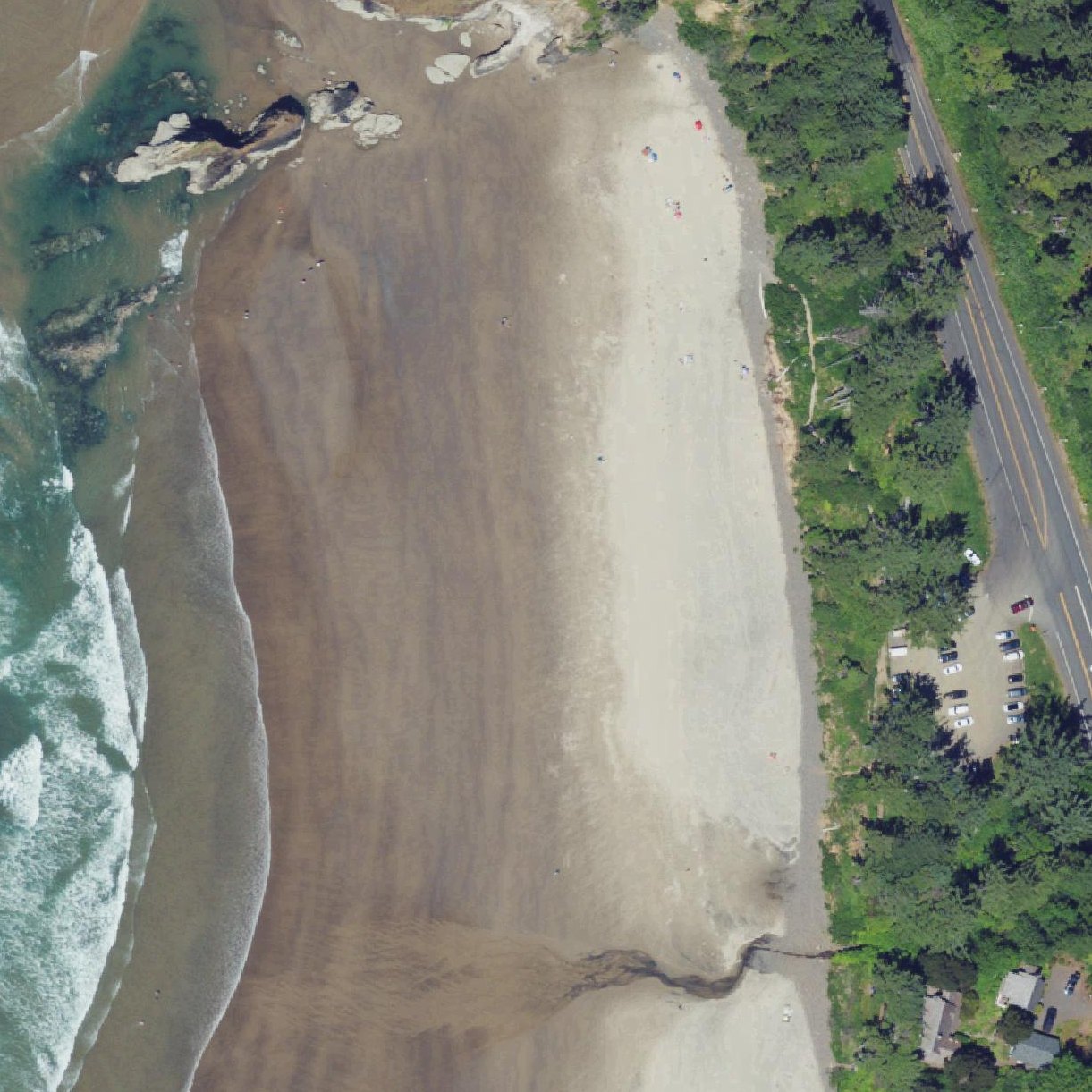 Aerial map of Arcadia Beach State Recreation Site