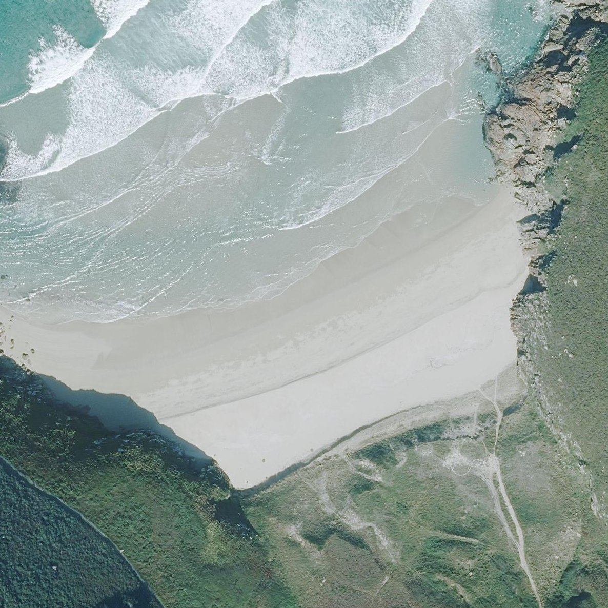 Aerial map of Arnela beach