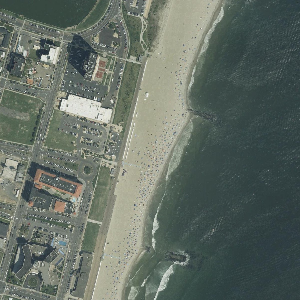 Aerial map of Asbury Park Beach