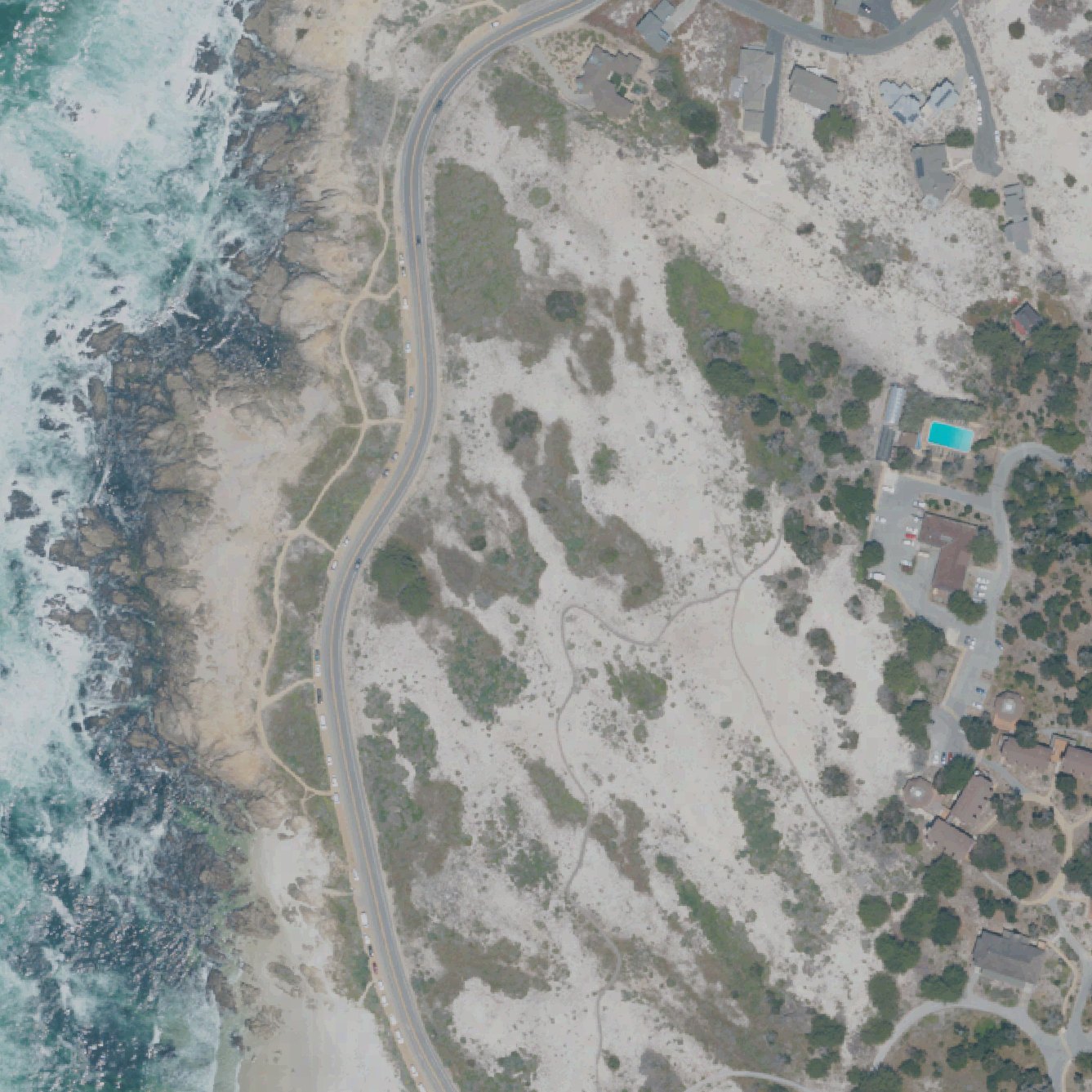 Aerial map of Asilomar Dunes Natural Preserve