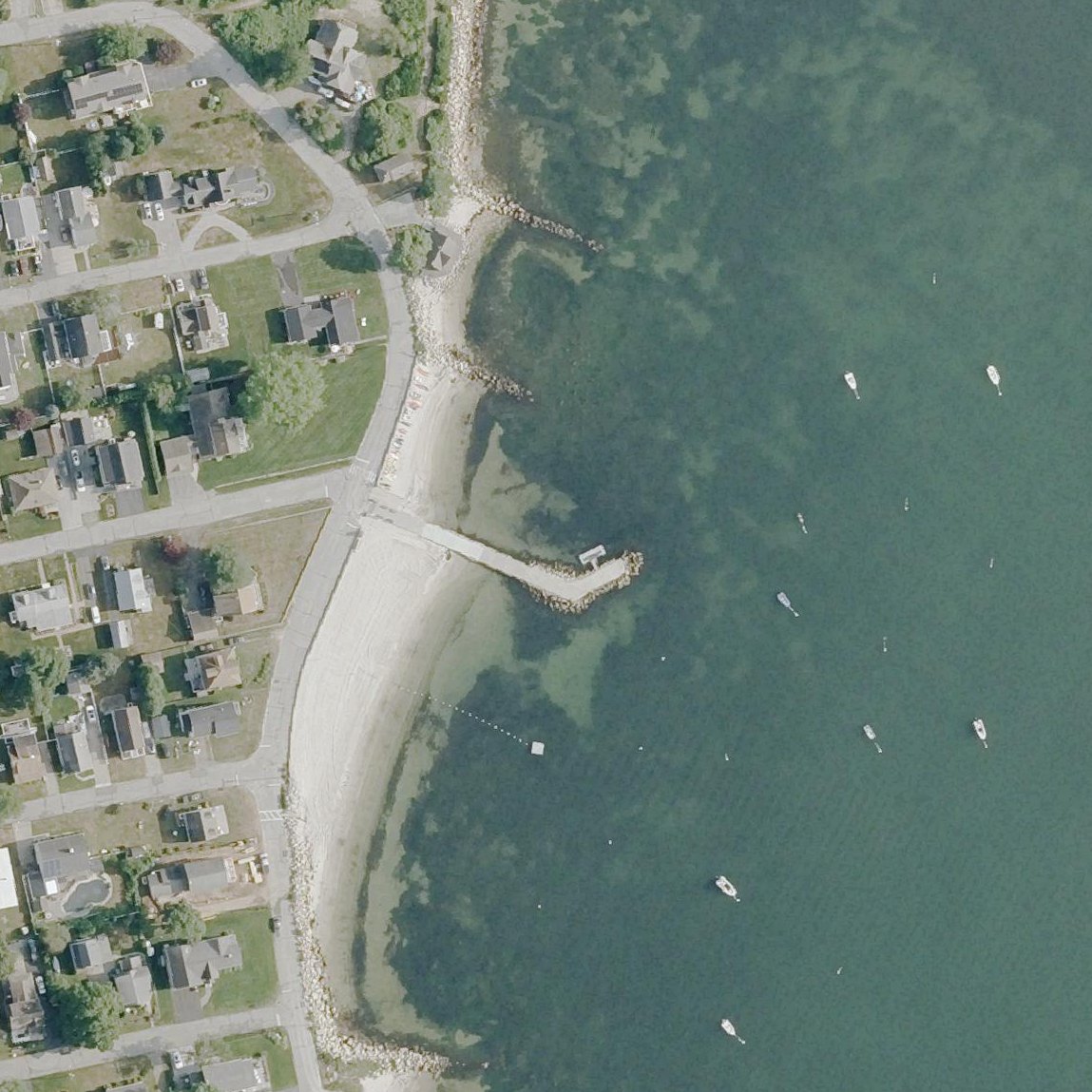 Aerial map of Attawan Beach