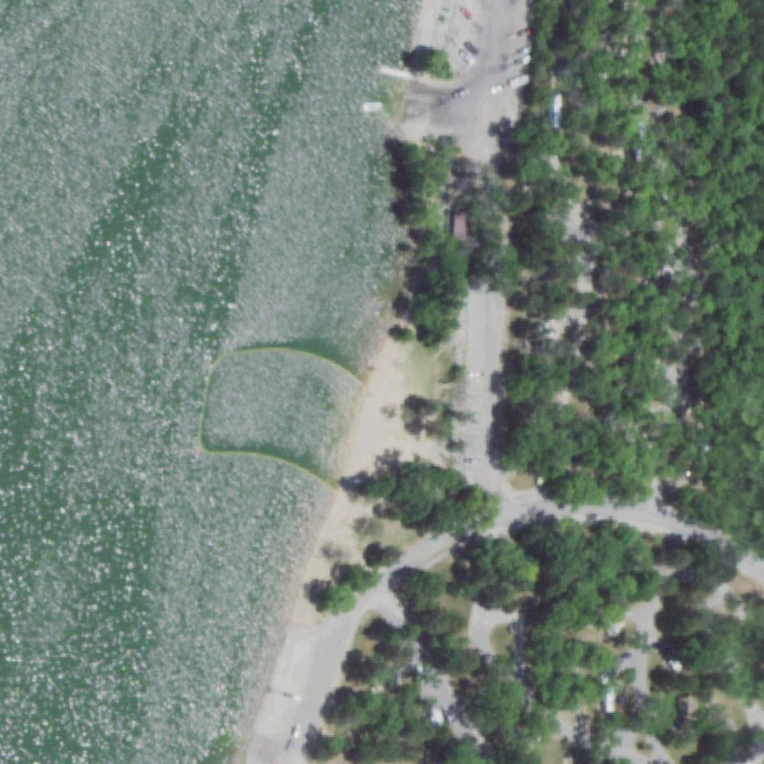 Aerial map of Aunts Creek Beach