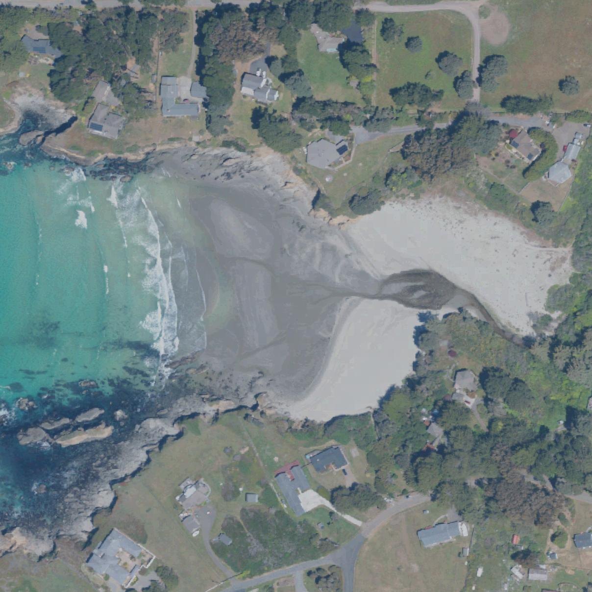 Aerial map of Babcock Beach, Hare Creek, Fort Bragg