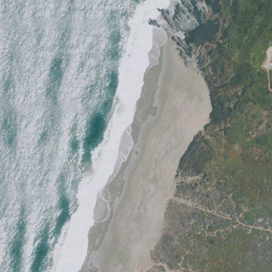 Aerial map of Baker Beach (Clothing-Optional Area)