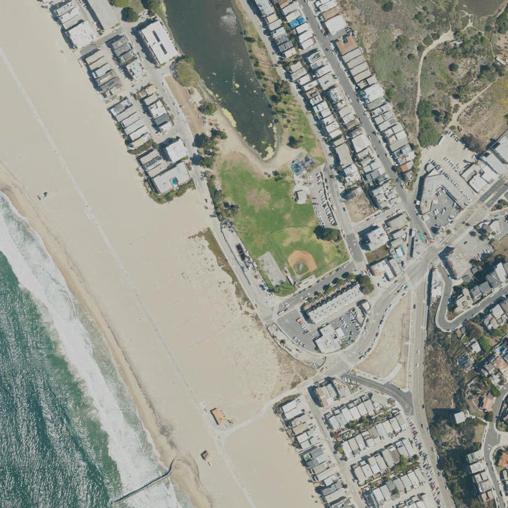Aerial map of Ballona Saltwater Marsh and Dunes