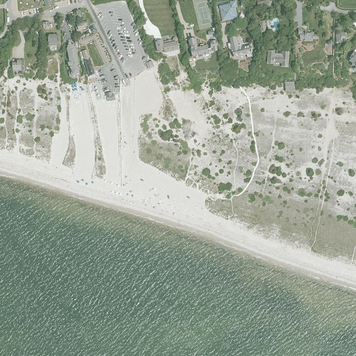 Aerial map of Bank Street Beach