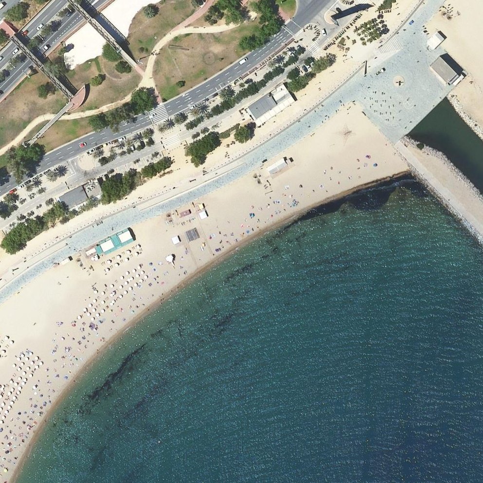 Aerial map of Barcelona beach nice