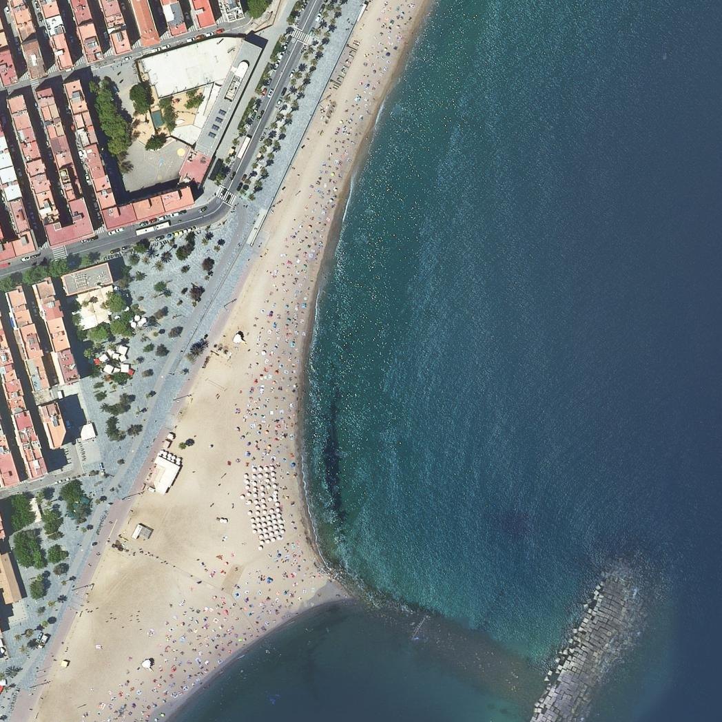 Aerial map of Barceloneta Beach