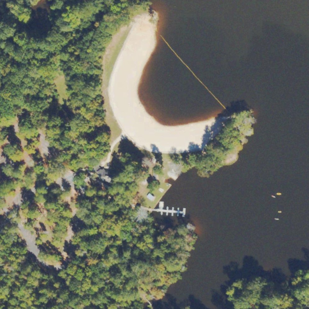 Aerial map of Beach at Lake Rutledge