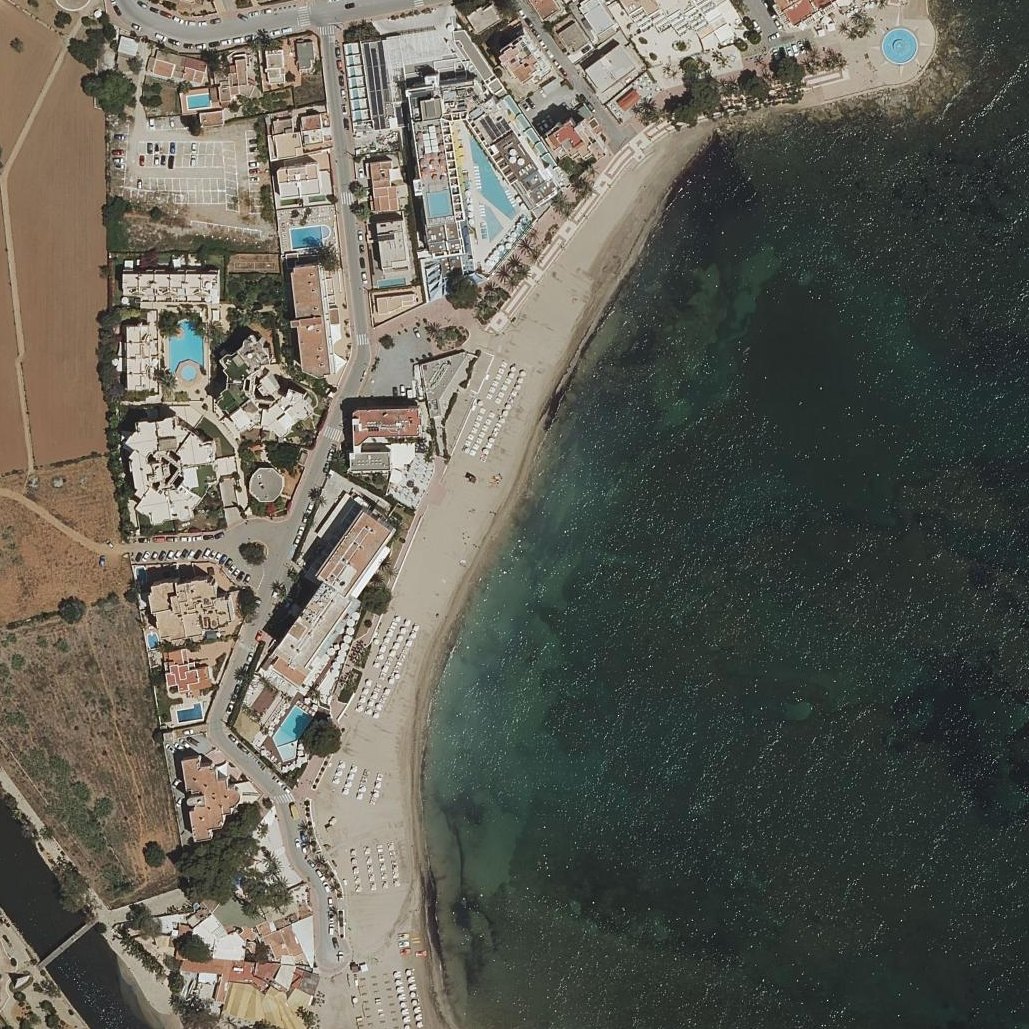 Aerial map of Beach in Santa Eulalia