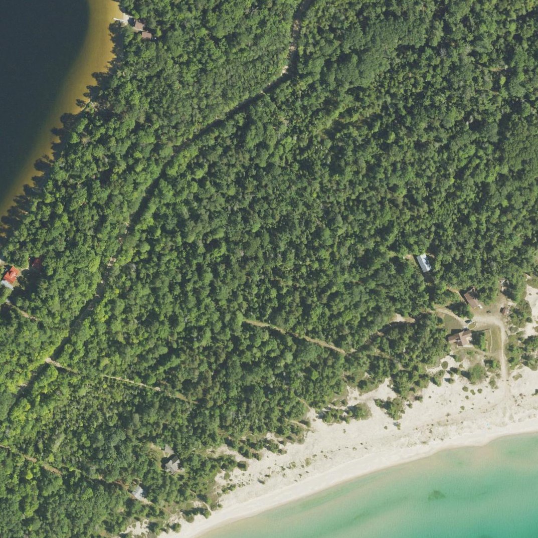 Aerial map of Beaver Island Public Beach