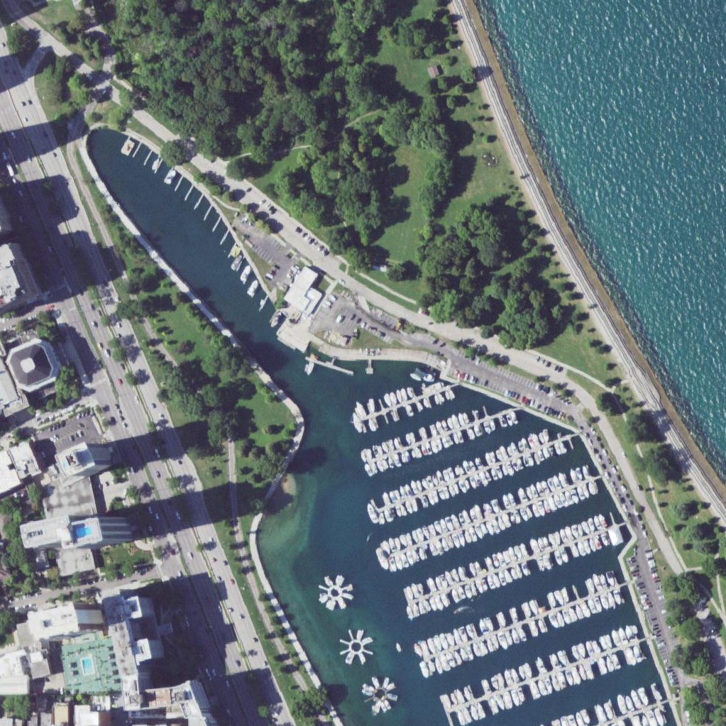 Aerial map of Belmont Harbor Dog Beach