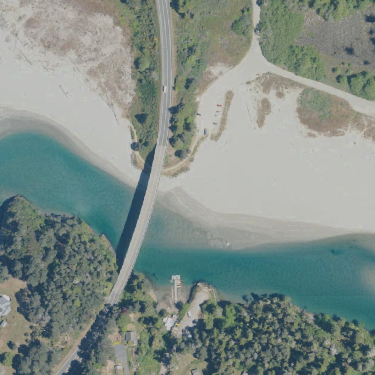 Aerial map of Big River Beach at Mendocino Headlands State Park
