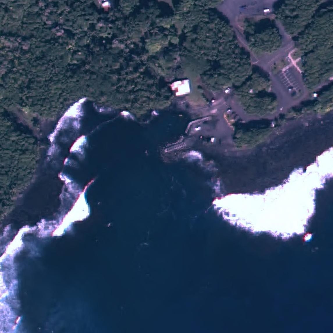 Aerial map of Black Sand Beach