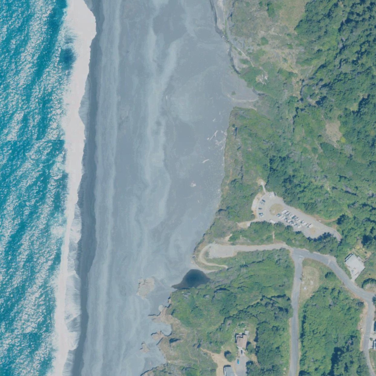 Aerial map of Black Sands Beach