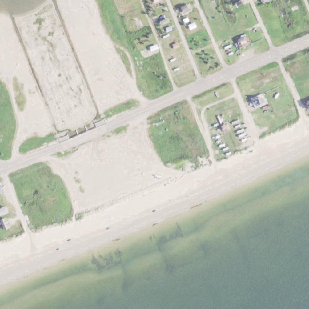 Aerial map of Bolivar Peninsula Beach