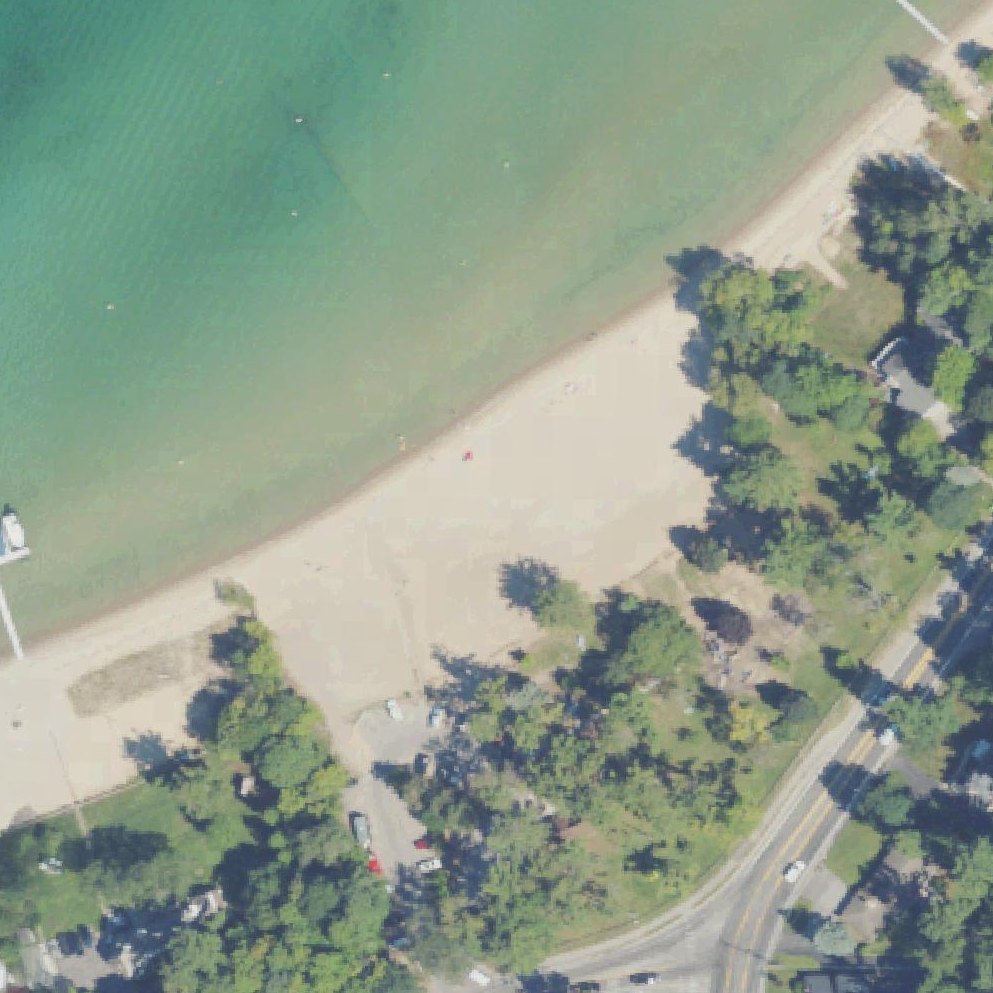 Aerial map of Bryant Park Beach