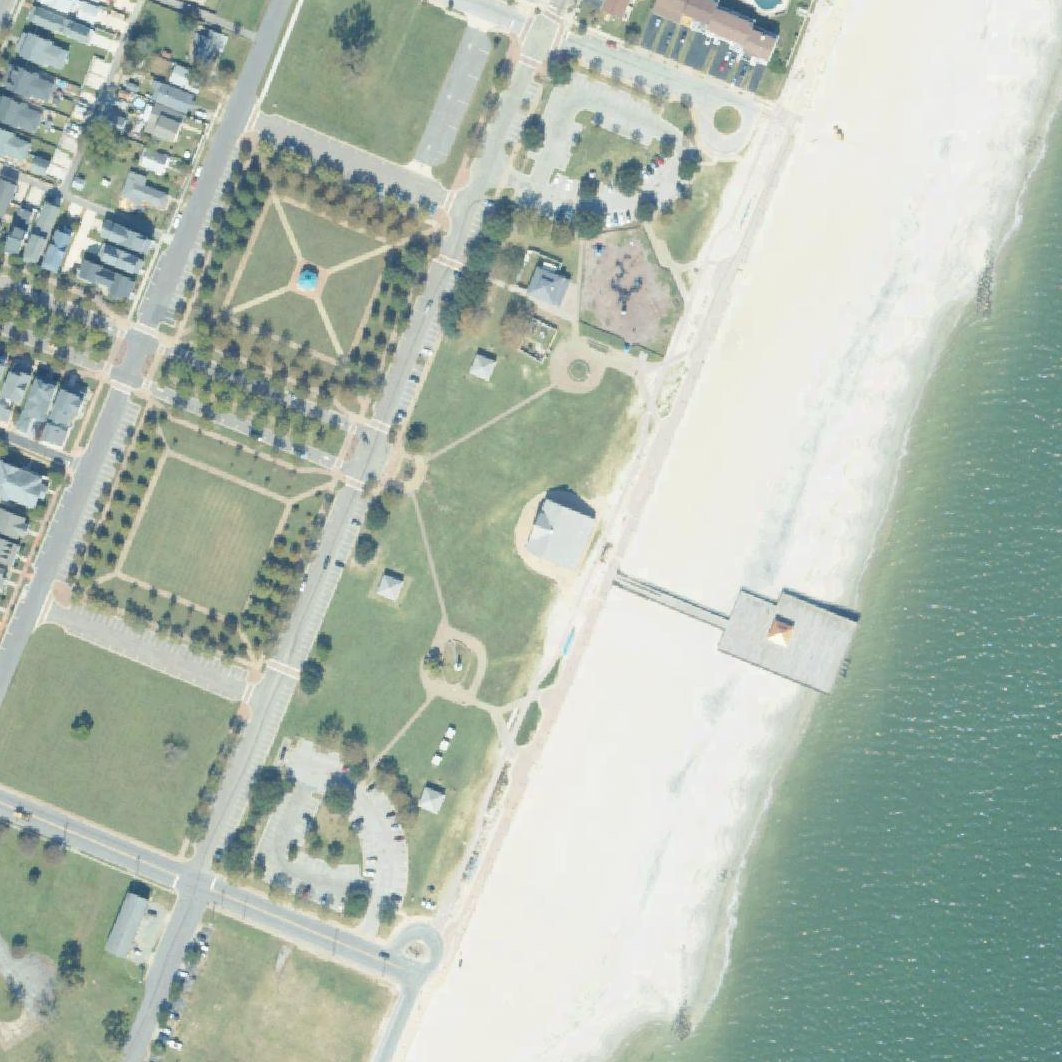 Aerial map of Buckroe Beach and Park