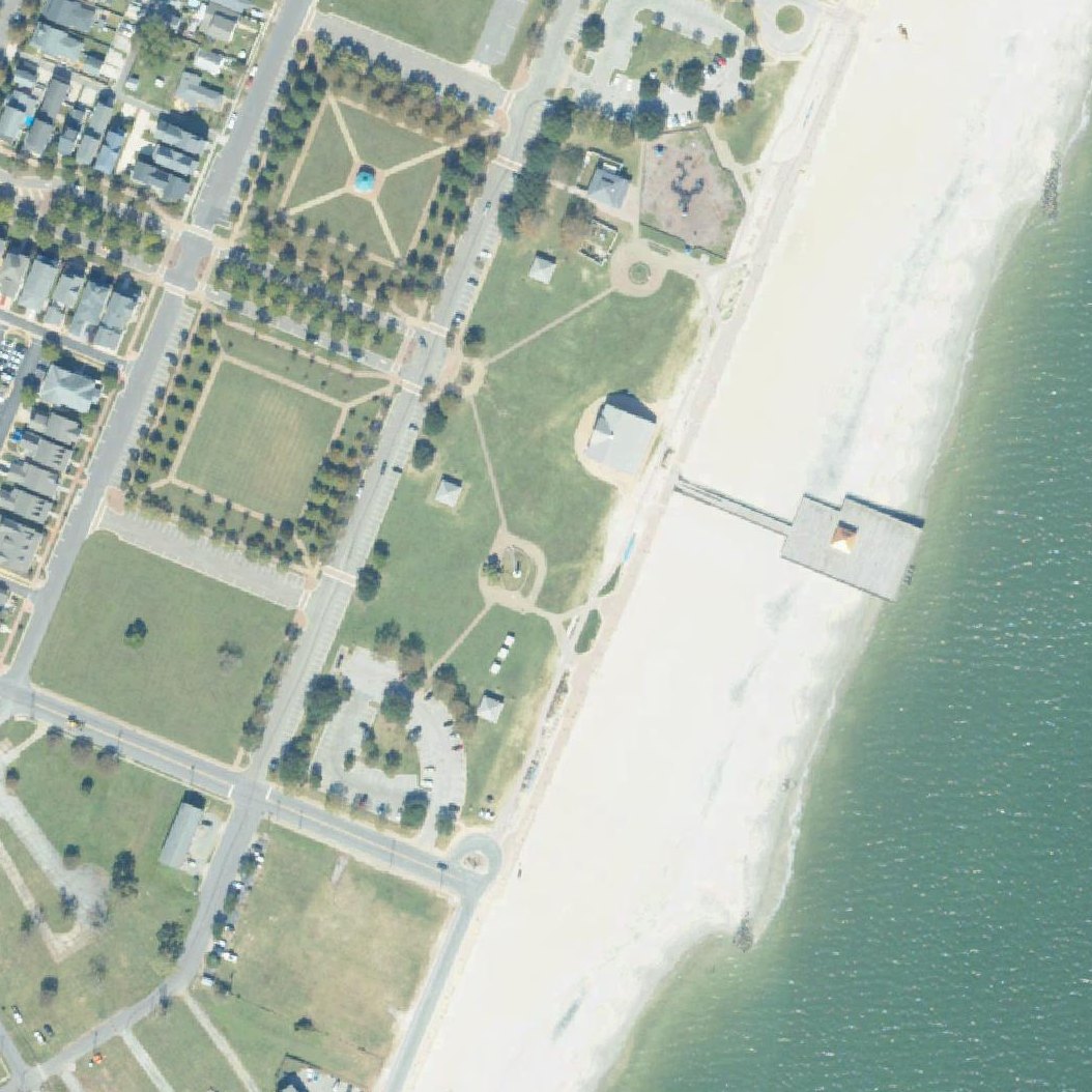 Aerial map of Buckroe Beach Lighthouse