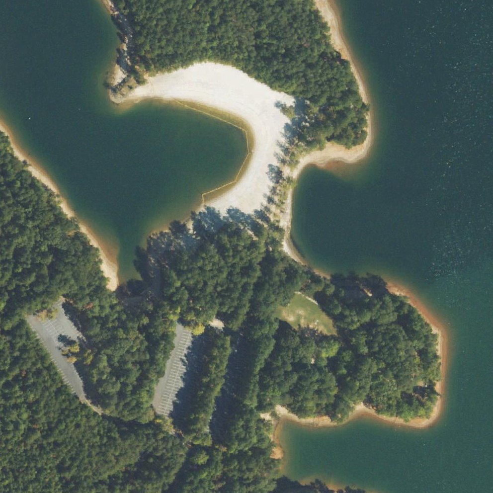 Aerial map of Buford Dam Beach