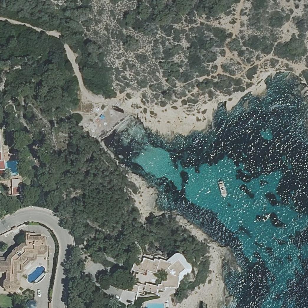 Aerial map of Cala Bella Dona
