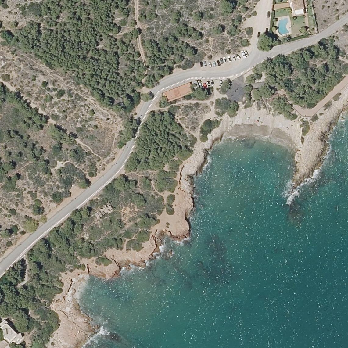 Aerial map of Cala Blanca