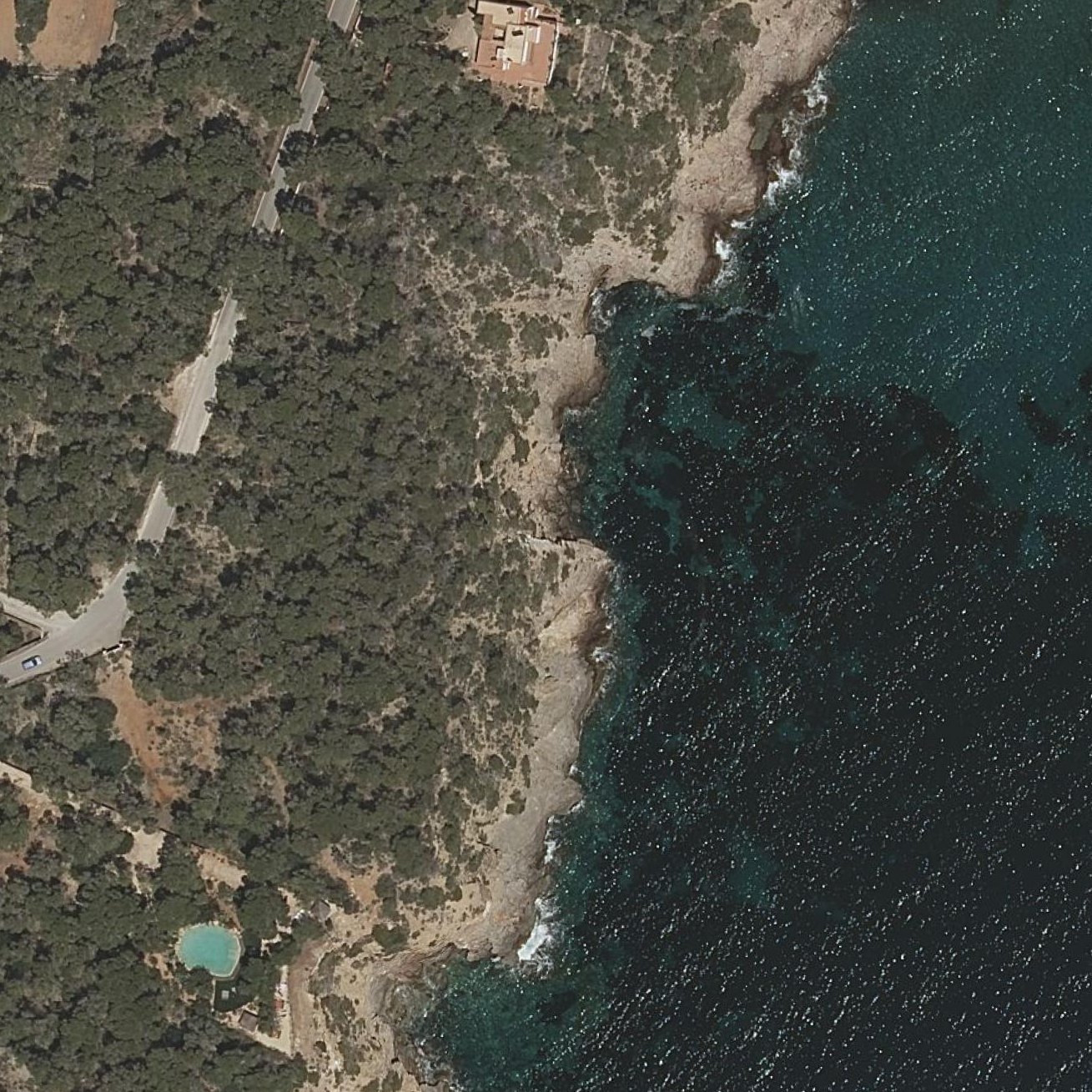 Aerial map of Cala Boix