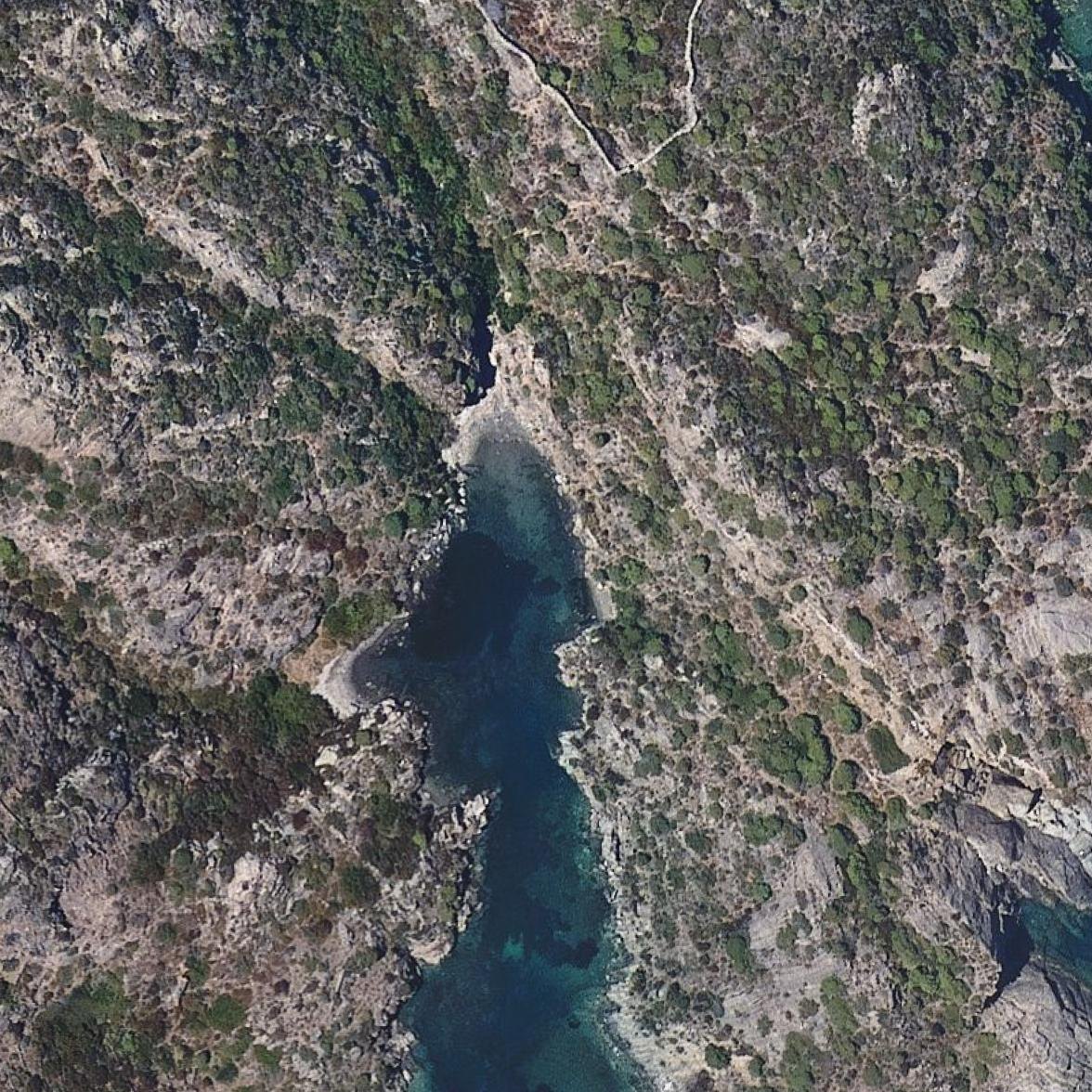 Aerial map of Cala Bona beach
