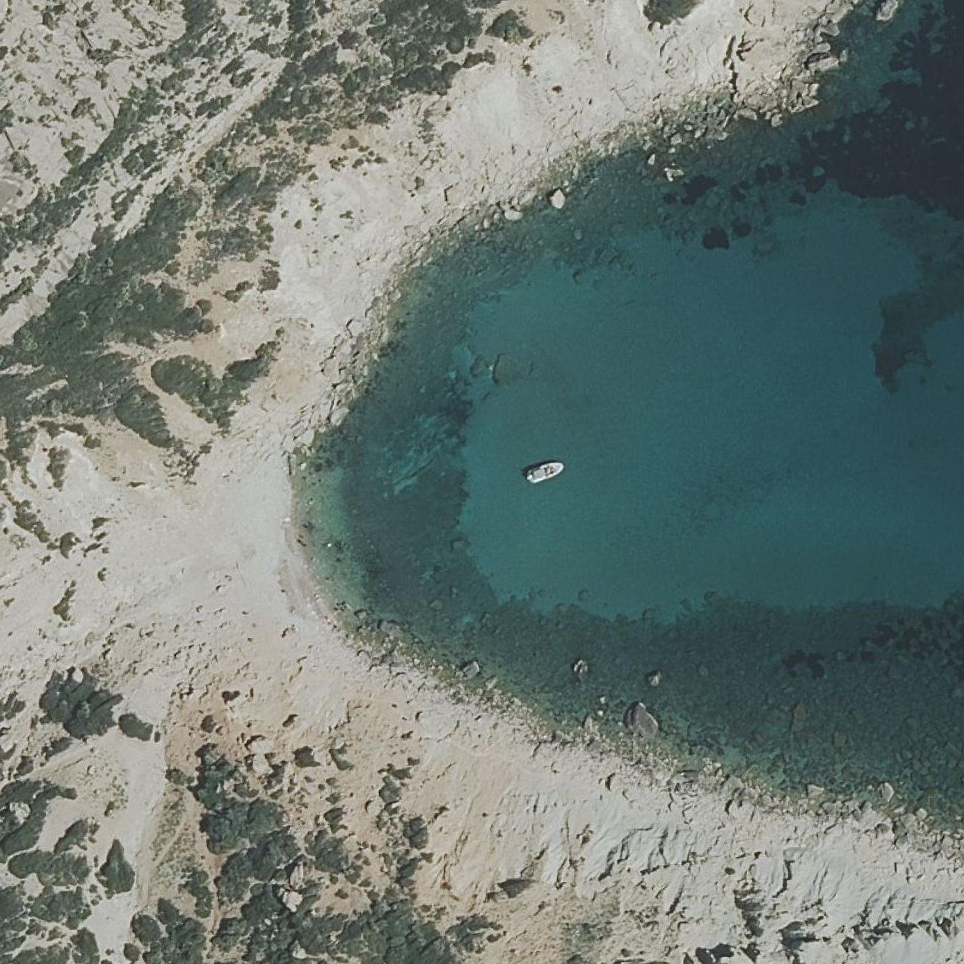 Aerial map of Cala Bóquer