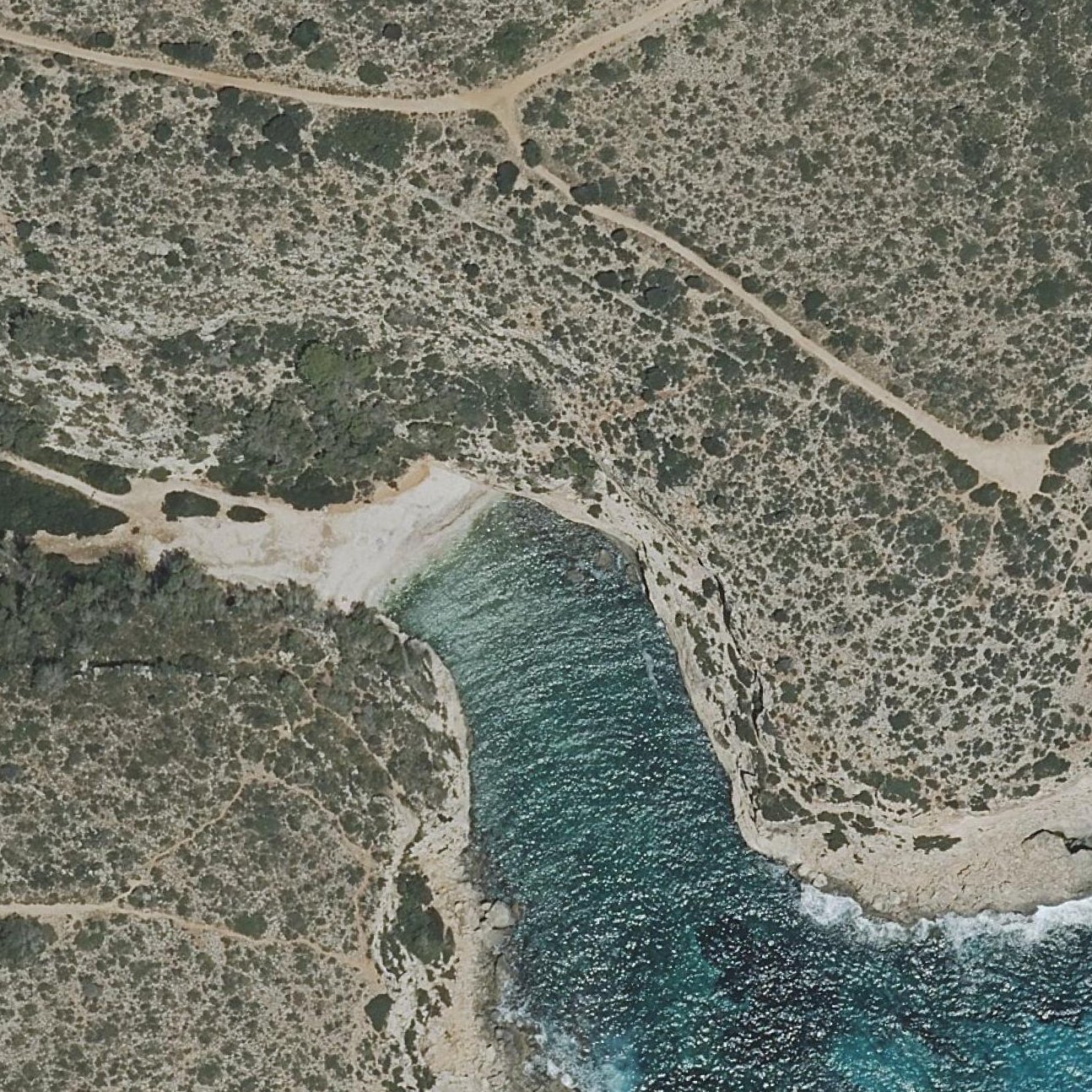 Aerial map of Cala Bota