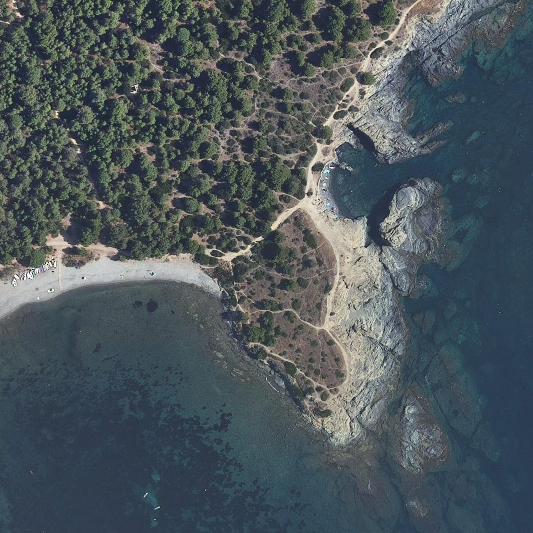 Aerial map of Cala Bramant