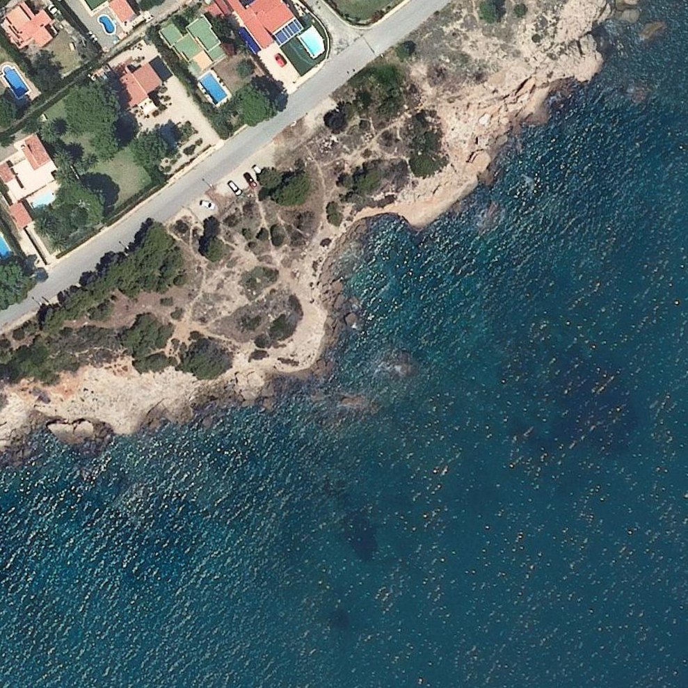 Aerial map of Cala Calafató