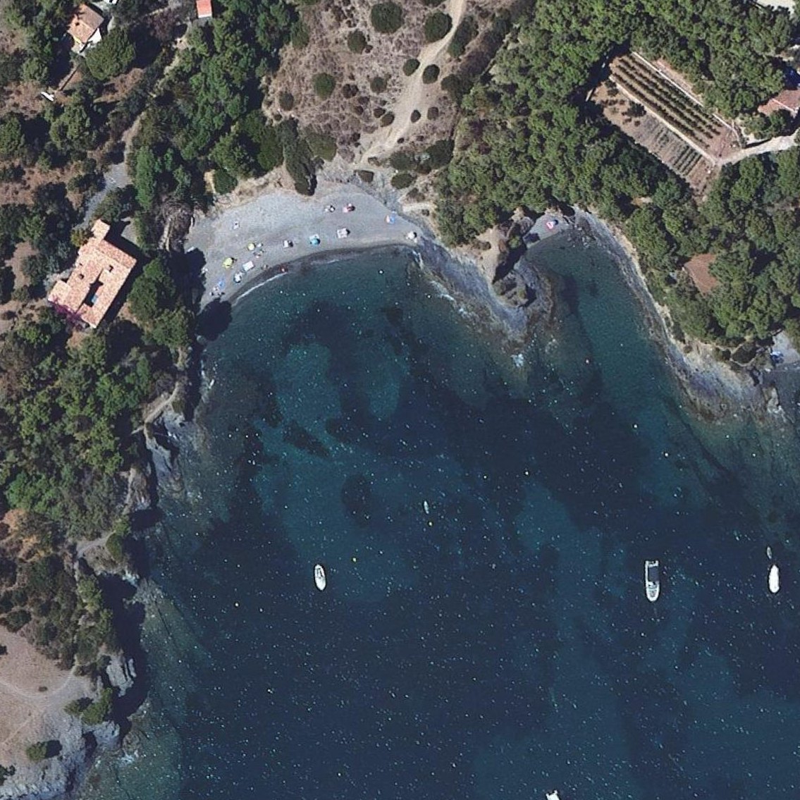 Aerial map of Cala Calitjàs
