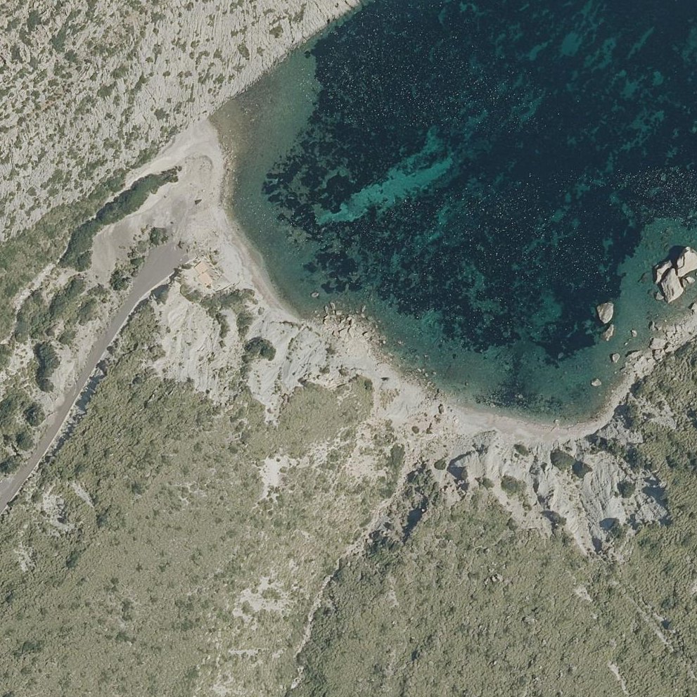 Aerial map of Cala Castell