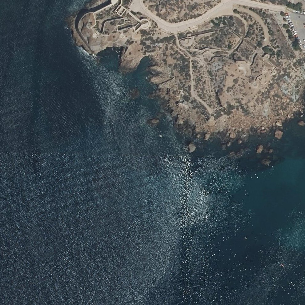 Aerial map of Cala Cortina