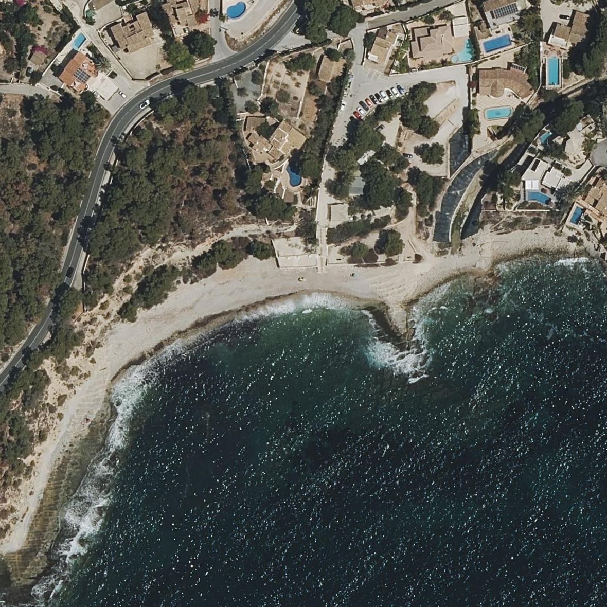 Aerial map of Cala de Baladrar