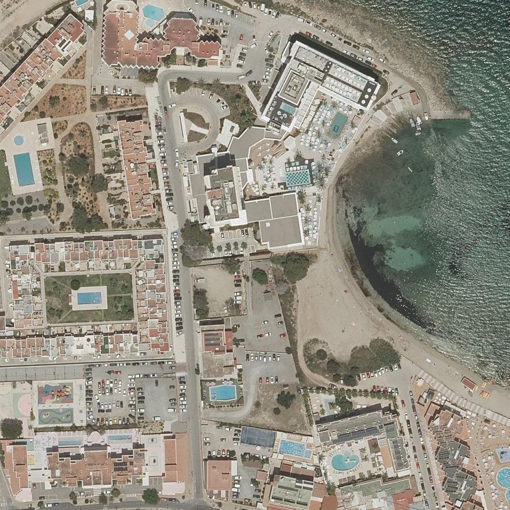 Aerial map of Cala de Bou