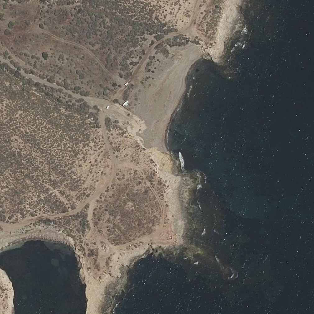 Aerial map of Cala de las Pulgas