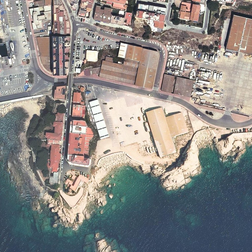 Aerial map of Cala de les Monges